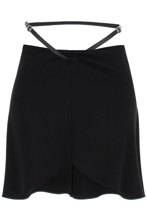 COURREGÈS Fluid Asymmetric Mini Skirt with Ruched Detailing