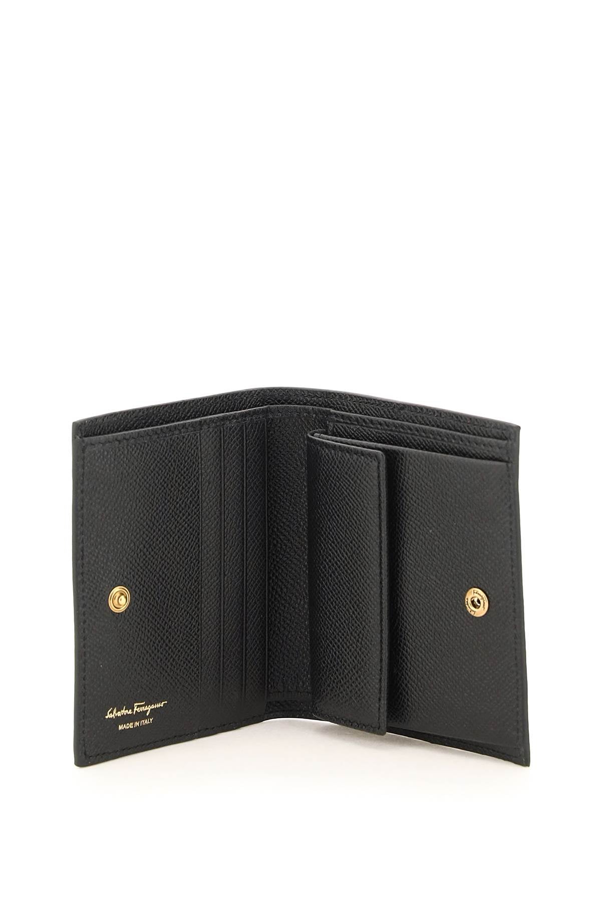 FERRAGAMO Gancini Hook Compact Wallet - Black