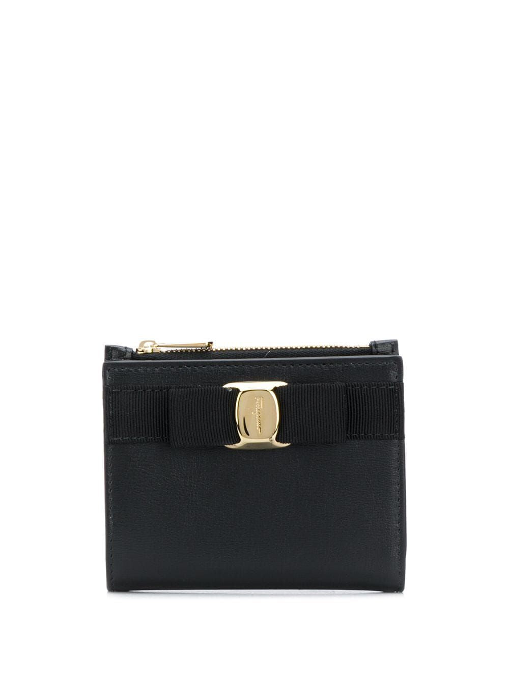 Ferragamo Vara Bow Compact Wallet - Black