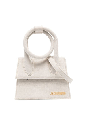 JACQUEMUS Mini Knot Tote in Light Greige