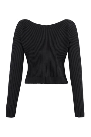 JACQUEMUS Elegant Logo Print Long Sleeve Top