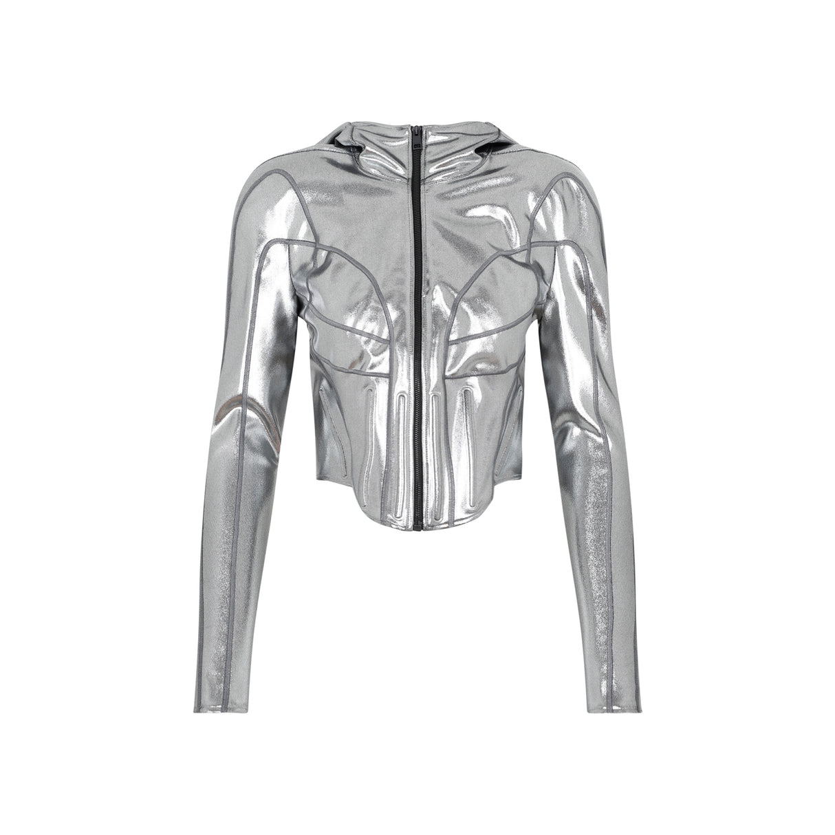 MUGLER Metallic Hooded Jacket for Women - SS23 Collection