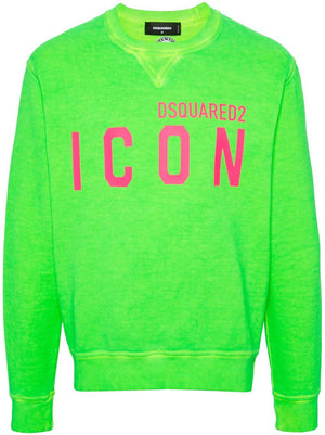 DSQUARED2 Men's Green Fluo Sweatshirt for SS24