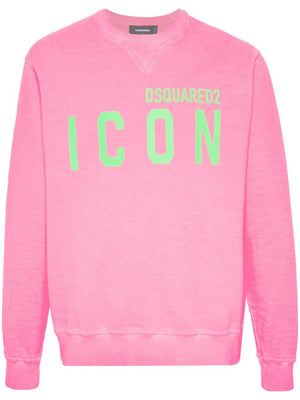 DSQUARED2 Pink Fluo Sweatshirt for Men | Spring/Summer 2024 Collection