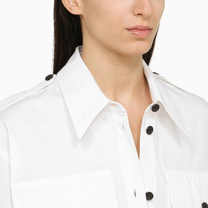 KHAITE Crispy Cotton Poplin Oversized Shirt | Low-Set Sleeves, Italian Collar, American Button Placket