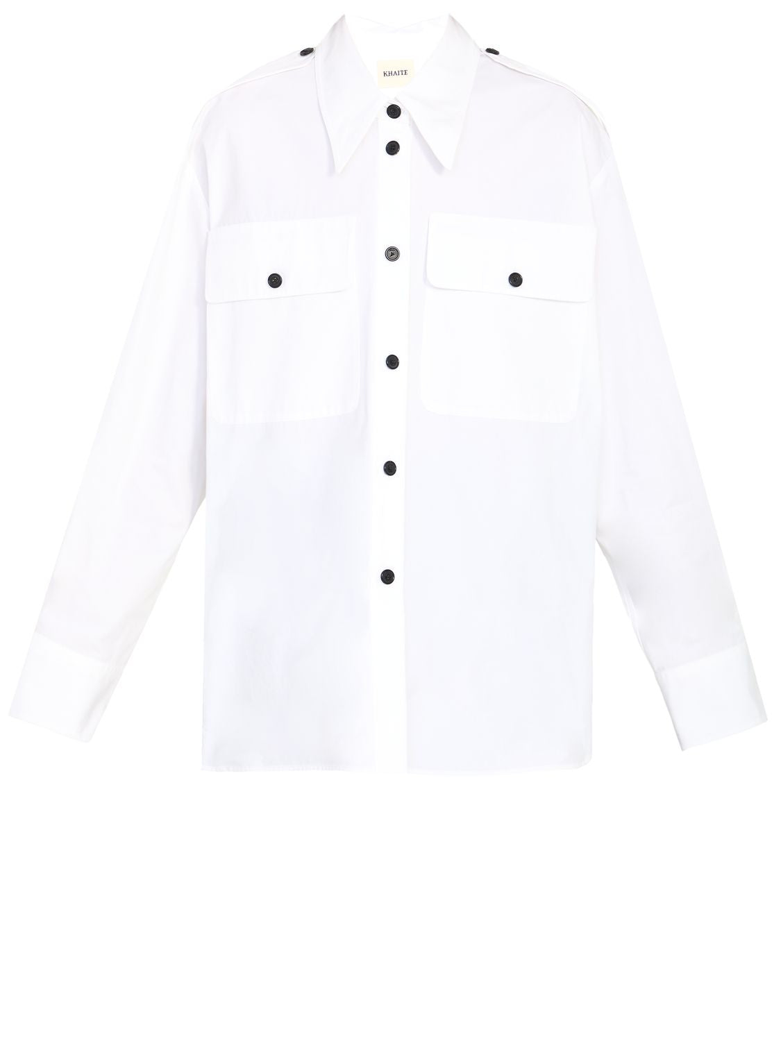 KHAITE Oversized White Cotton Shirt for Women - SS24 Collection