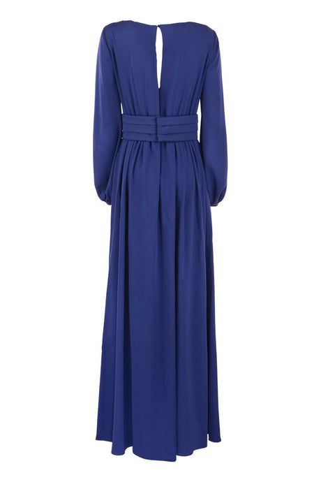 MAX MARA Elegance in Blue: Silk Georgette Dress for Women