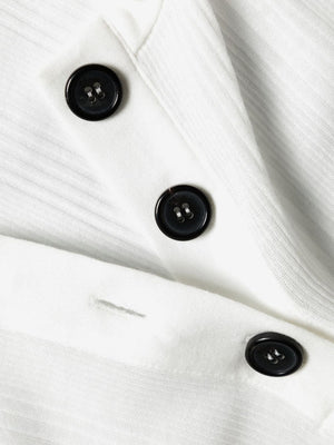 KHAITE White Henley Neck Cotton Bodysuit for Women