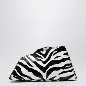 THE ATTICO Zebra-Patterned Leather Mini Clutch with Magnetic Closure