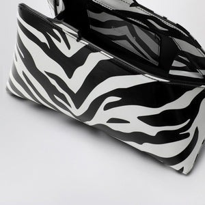 THE ATTICO Zebra-Patterned Leather Mini Clutch with Magnetic Closure