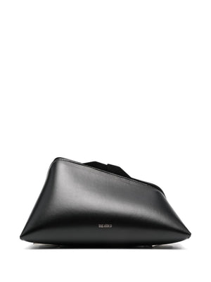 THE ATTICO 8.30PM Logo-Print Clutch Handbag for Women in Black Leather for SS24