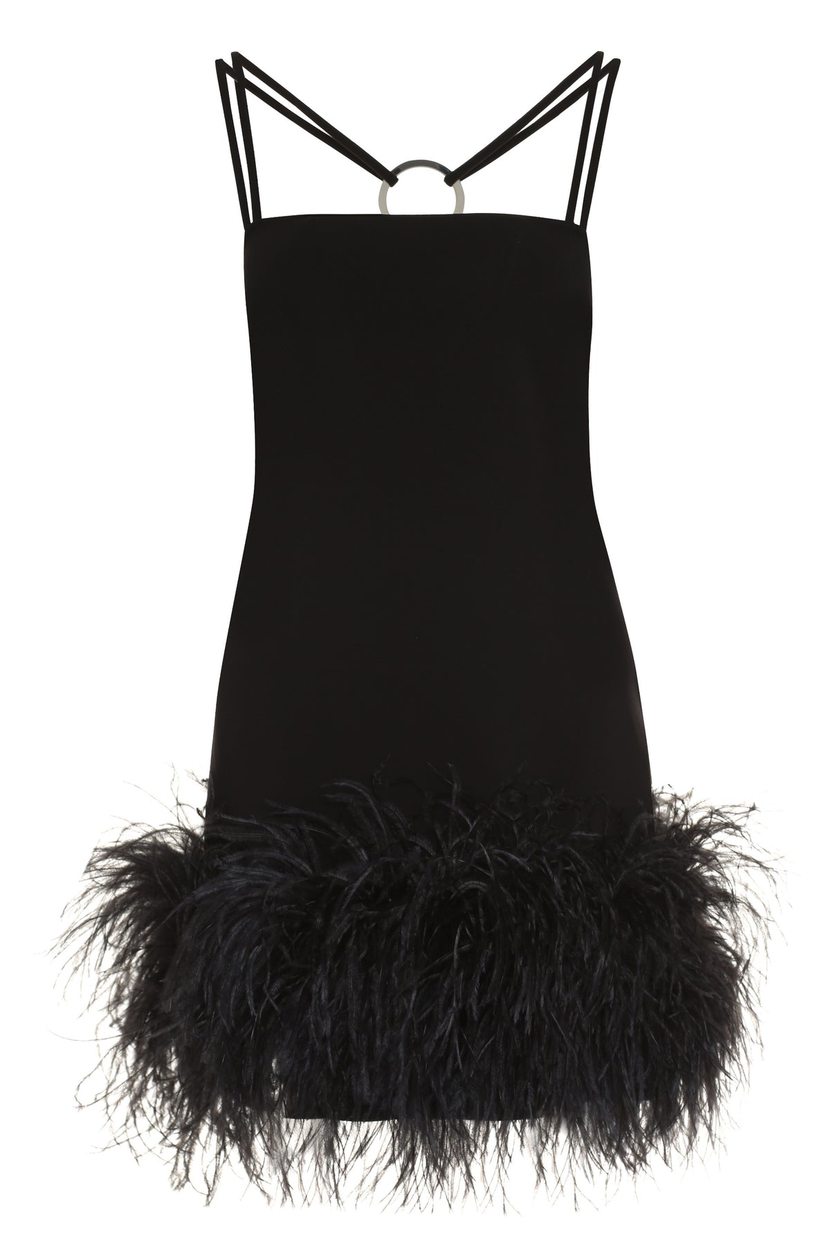 THE ATTICO Elegant Black Feather Dress for Women