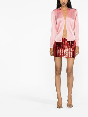 THE ATTICO Red Sequin Miniskirt for Women - Spring/Summer 2023