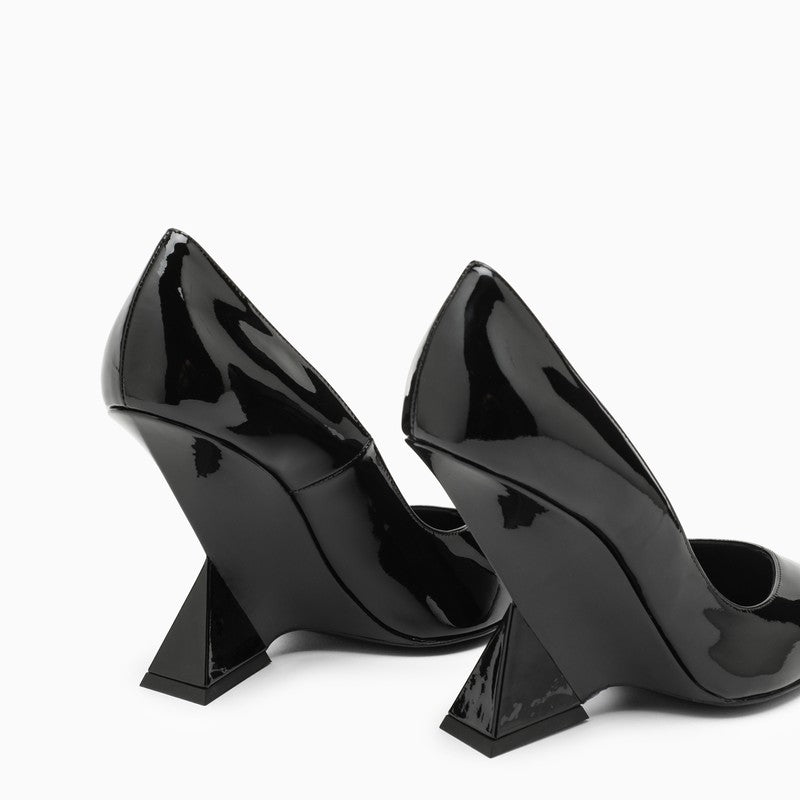 THE ATTICO Black Patent Leather Pointed Pumps