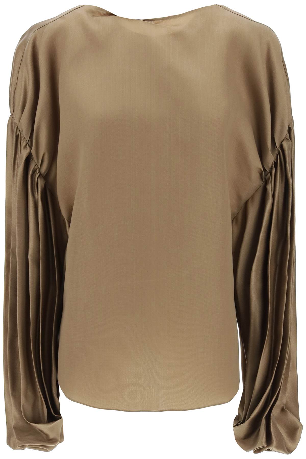 KHAITE Puffed Sleeve Blouse in Silk Gazar - Size 2