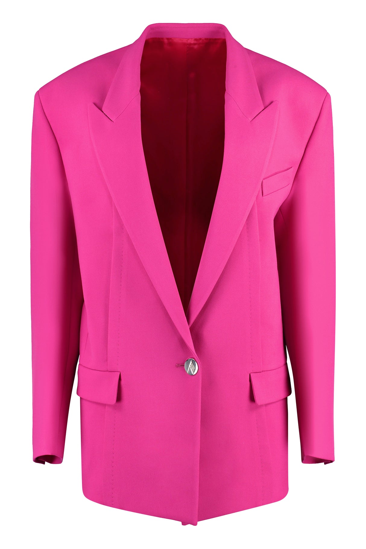 THE ATTICO Fuchsia Peak Lapel Single-Breasted Jacket