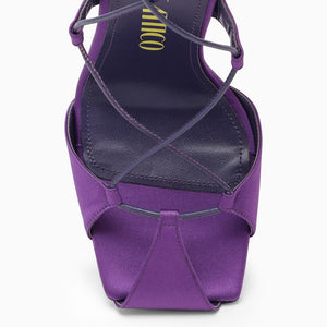 THE ATTICO Purple Satin High Sandal for Women with Slim Heel and Ankle Straps | SS23 Collection