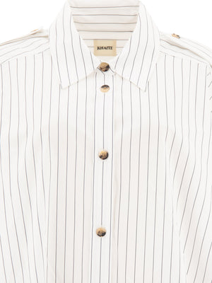 KHAITE Classic White Cotton Shirt - Long Sleeve