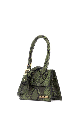 JACQUEMUS Chic Loop Handbag in Snake-Print Leather