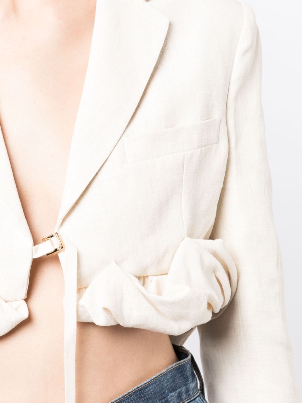 Áo blazer dài tay phom dán ngực Jacquemus FW23 cho phụ nữ