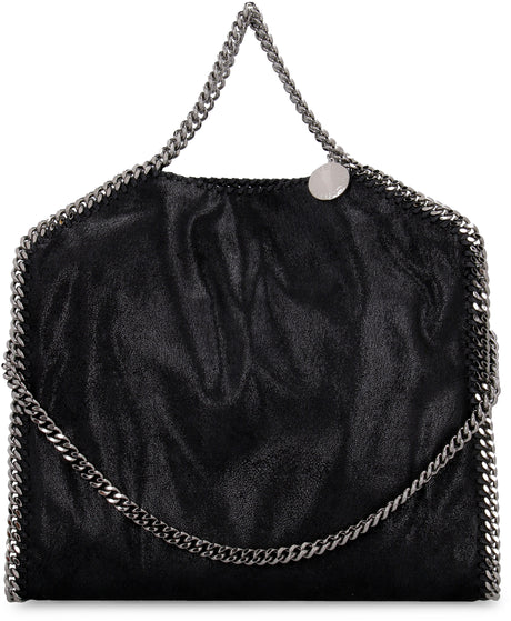 STELLA MCCARTNEY Black Shaggy Deer Tote Handbag for Women with Silver-Tone Chain Trim