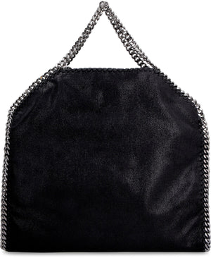 STELLA MCCARTNEY Black Shaggy Deer Tote Handbag for Women with Silver-Tone Chain Trim