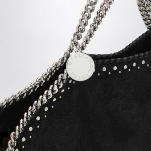 STELLA MCCARTNEY Black Falabella Foldover Tote with Stud Accents