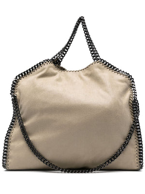 STELLA MCCARTNEY Chic Khaki Chain-Trim Tote with Whipstitch Detail