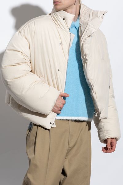 JACQUEMUS Asymmetrical Highneck Puffer Jacket - Offwhite