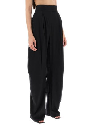 THE ATTICO High-Waisted Stretch Wool Trousers for Women in Black - FW23 Collection