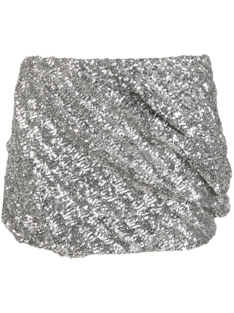 THE ATTICO Sparkle and Shine Gray Sequin Mini Skirt