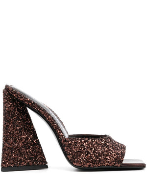 Brown Sequin-Embellished Flats for Women by The Attico