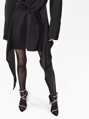 THE ATTICO Sleek Black Dress with Unique Short Detail for Women - FW23