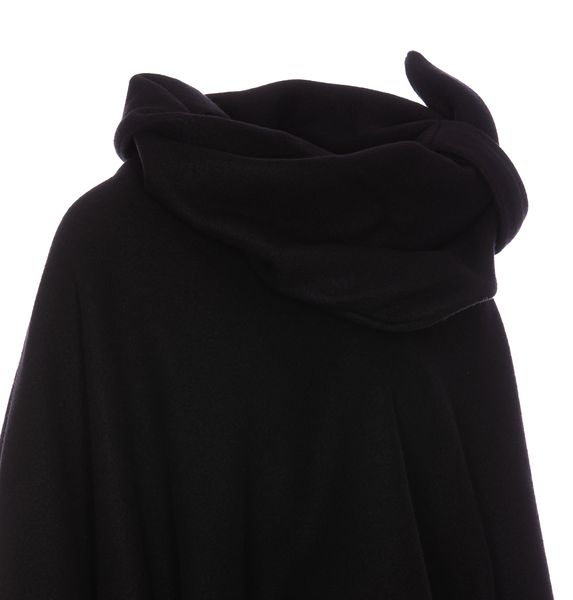 THE ATTICO Gathered Raffia Cape with Tie Neck Detail for Women