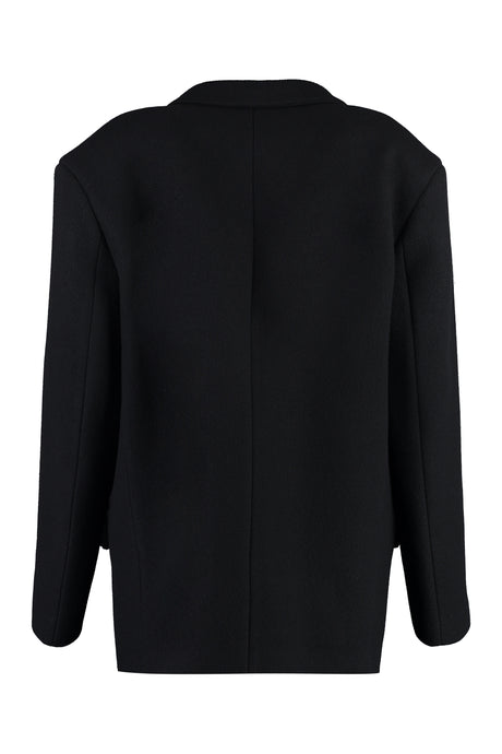 THE ATTICO Oversized Glen Short Wool Jacket