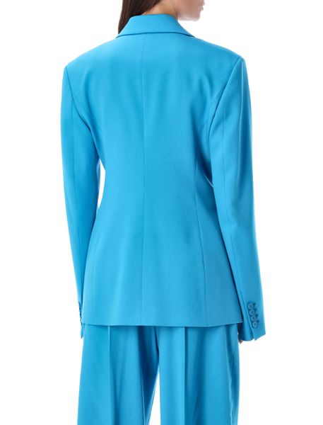 Áo Blazer Da Raffia màu Xanh Lá Cây dành cho Phụ nữ Hiện Đại