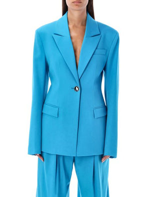 Áo Blazer Da Raffia màu Xanh Lá Cây dành cho Phụ nữ Hiện Đại