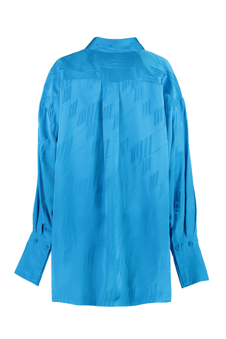 THE ATTICO Blue Viscose Asymmetric Shirt for Women
