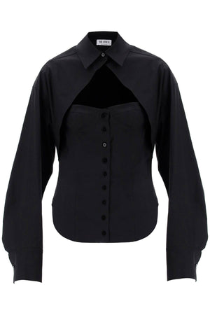 THE ATTICO Women's Fitted Black Bustier Shirt for the FW23 Season