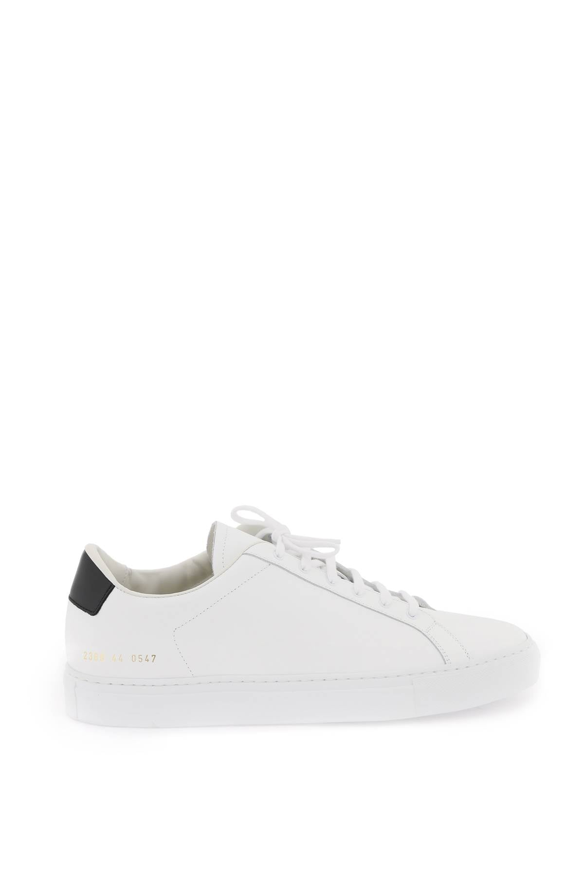 COMMON PROJECTS Retro Low Leather Sneakers with Gold-Tone Accents for Men