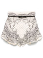 ZIMMERMANN Silk Blend Graphic Print Mini Shorts with Belt