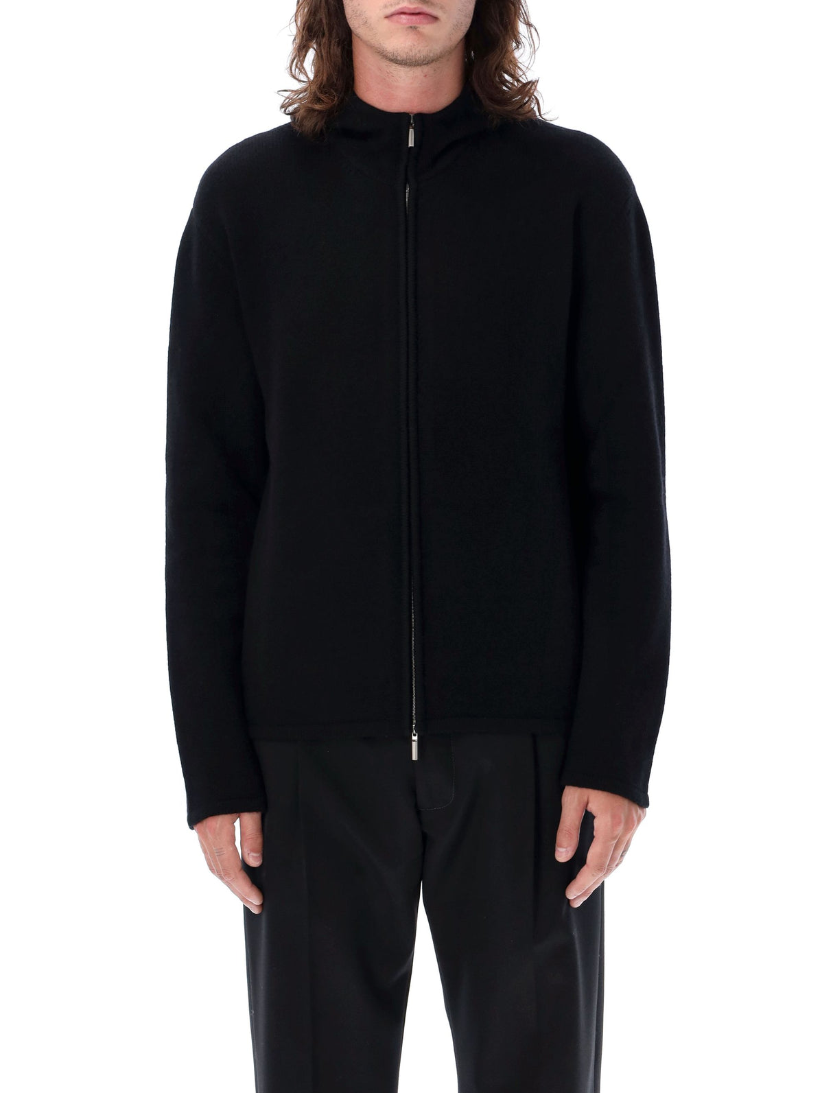 FERRAGAMO Luxurious and Stylish Cashmere Zip Hoodie for Men