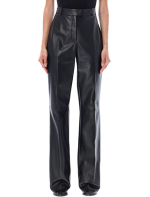 FERRAGAMO Genuine Leather Pants for Women by a Top Luxury Designer