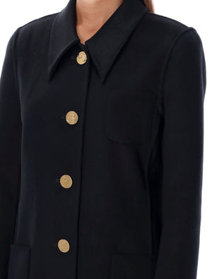 TORY BURCH Women's Black Long Jacket for Fall/Winter 2023