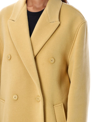 Áo khoác Theodore cỡ trung bình pha len vàng rơm - Điểm nhấn ngoại trời sóng đầy cá tính cho phụ nữ