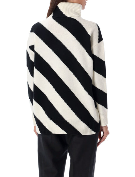 VALENTINO GARAVANI Women's High Neck Stripes Sweater for Fall/Winter 2024