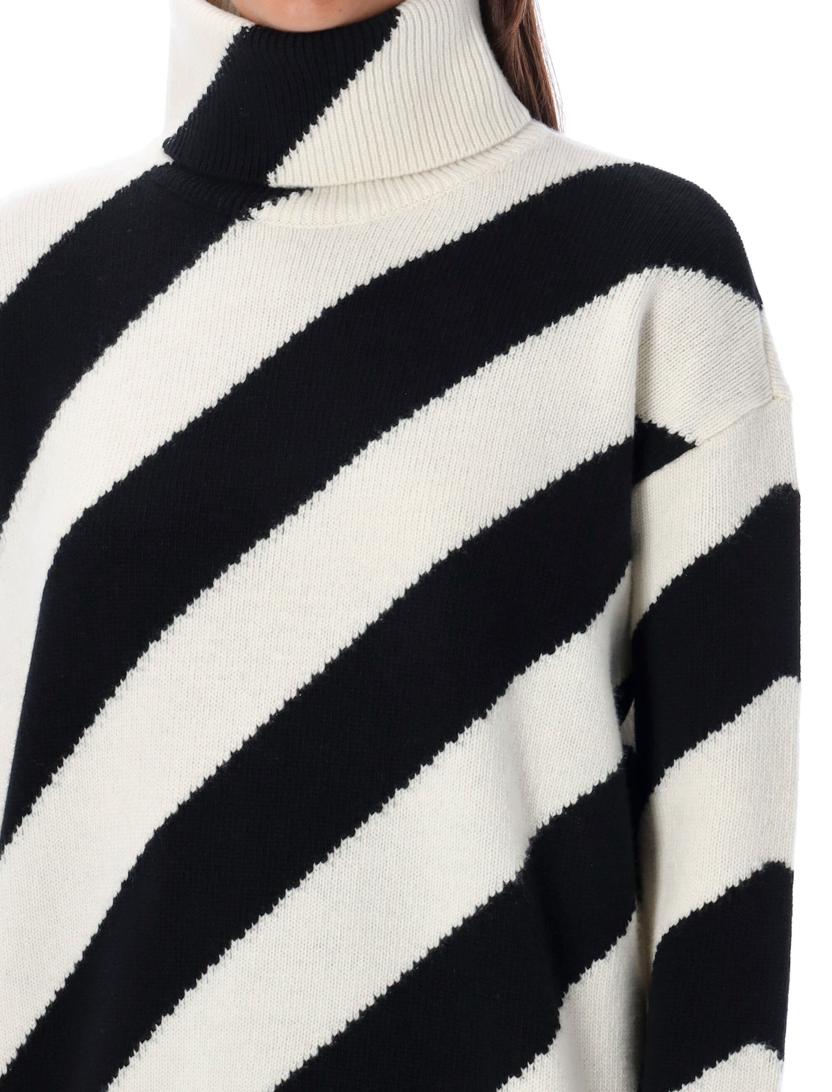 VALENTINO GARAVANI Women's High Neck Stripes Sweater for Fall/Winter 2024