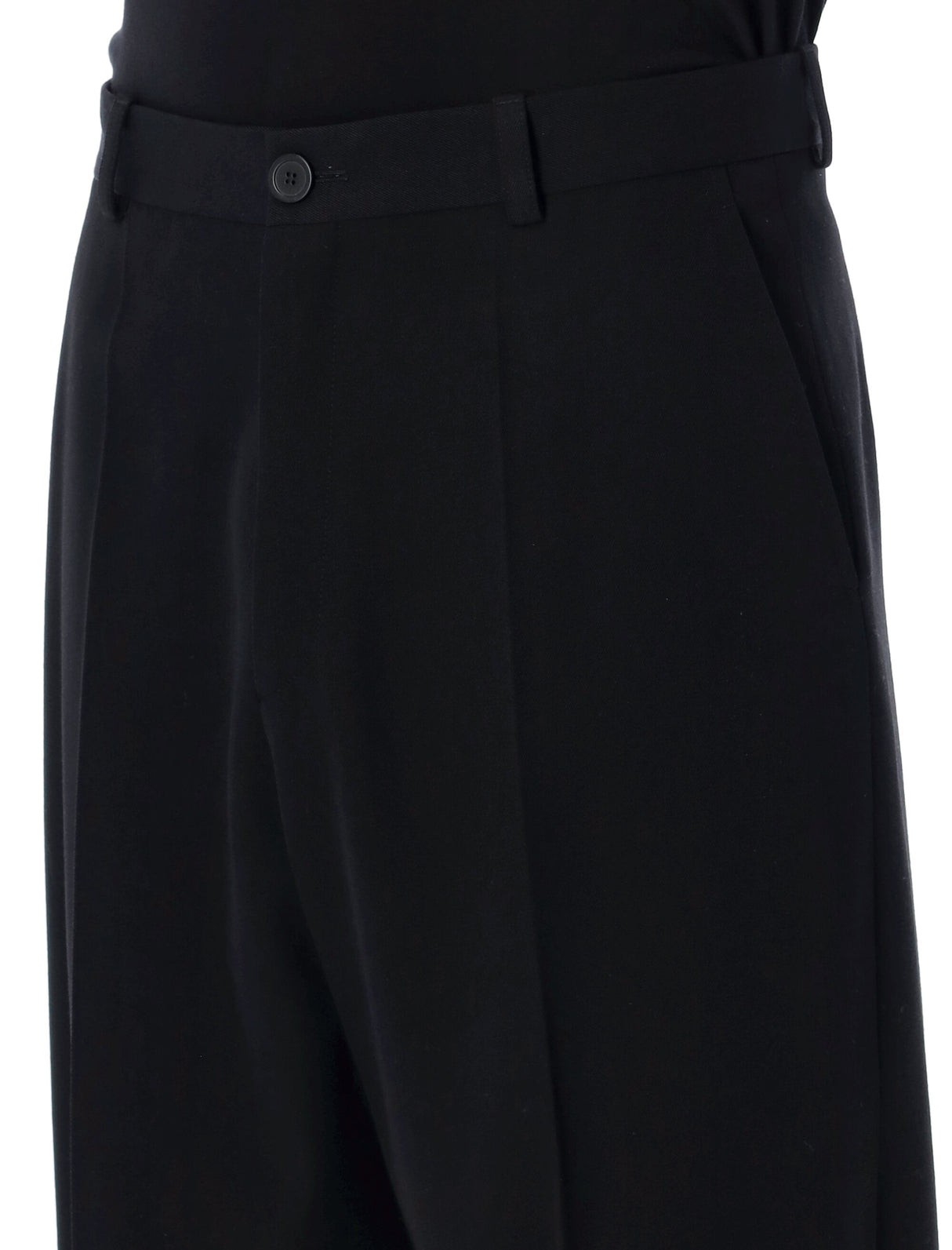 Mid-Waist Double Front Pants in Black for Men by Balenciaga