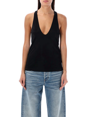 Luxurious Black Silk Tank Top for Women by Saint Laurent - FW23 Collection