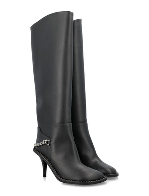 STELLA MCCARTNEY Black Ryder Knee-High Stiletto Boots for Women - FW23 Collection